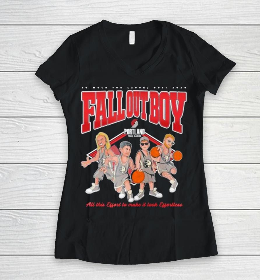 Fall Out Boy X Portland Trail Blazers So Much For (2Our) Dust 2024 Women V-Neck T-Shirt