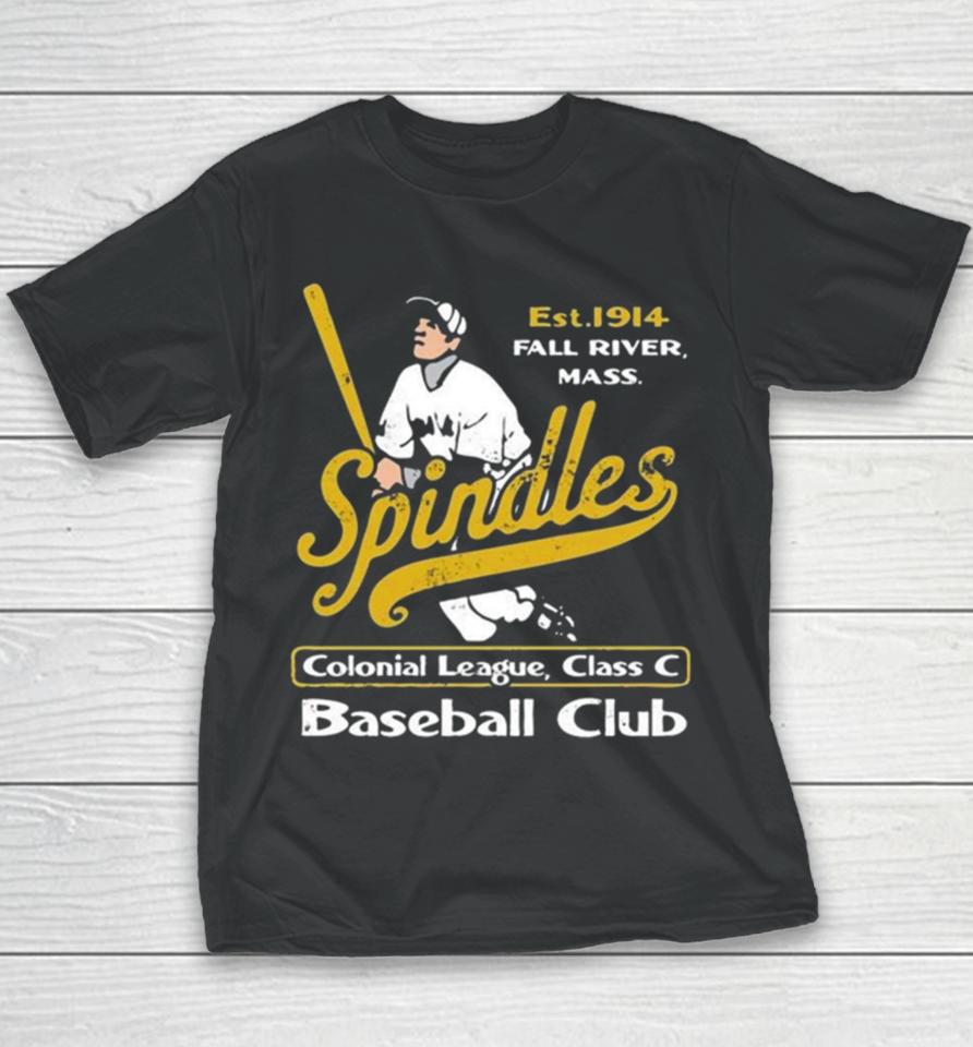 Fall River Spindles Massachusetts Vintage Defunct Baseball Teams Youth T-Shirt