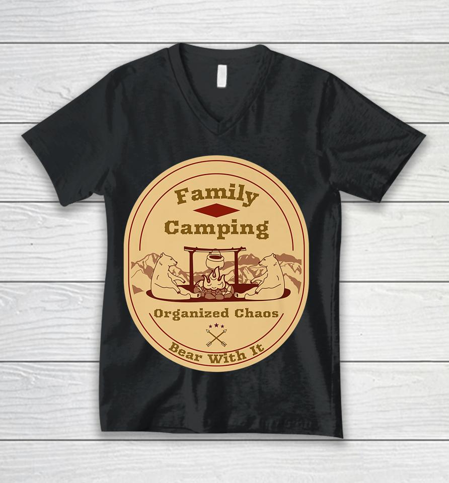 Family Camping Organized Chaos Unisex V-Neck T-Shirt