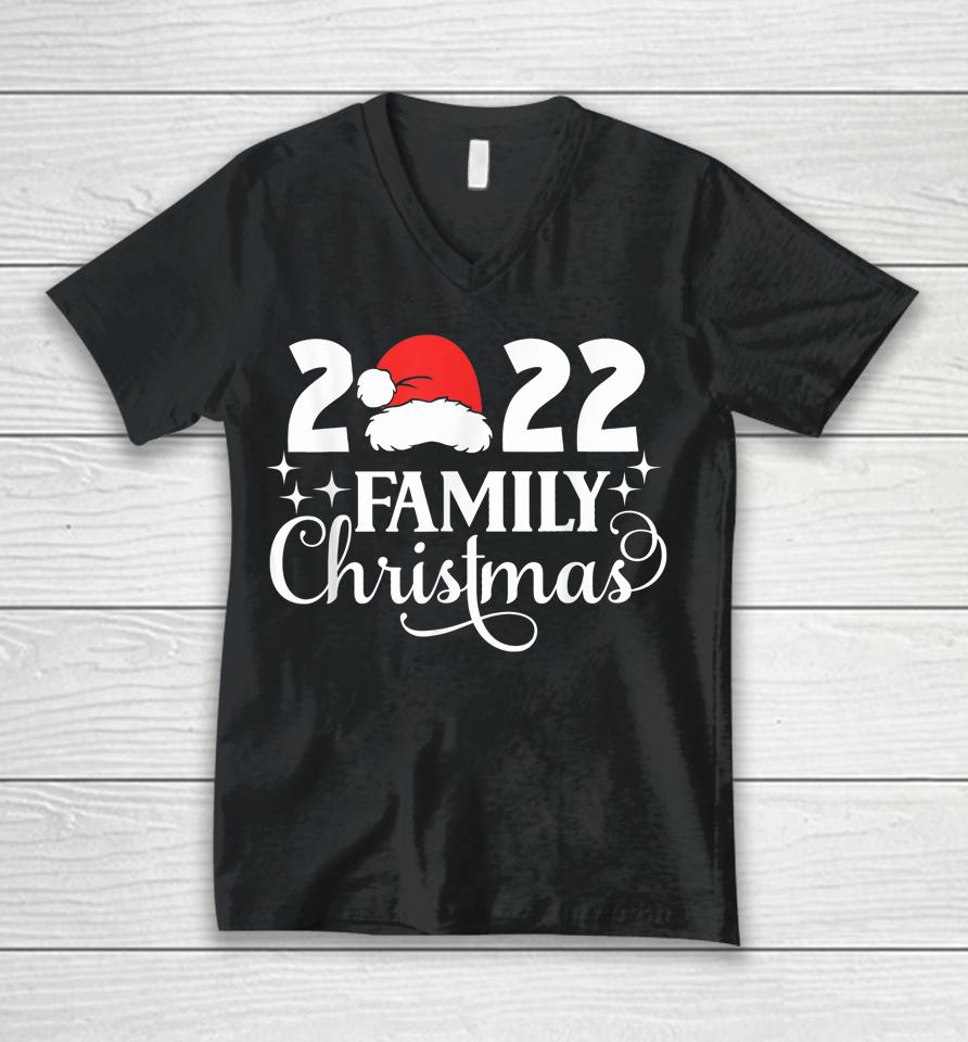 Family Christmas 2022 Matching Pajams Squad Crew Santa Elf Unisex V-Neck T-Shirt