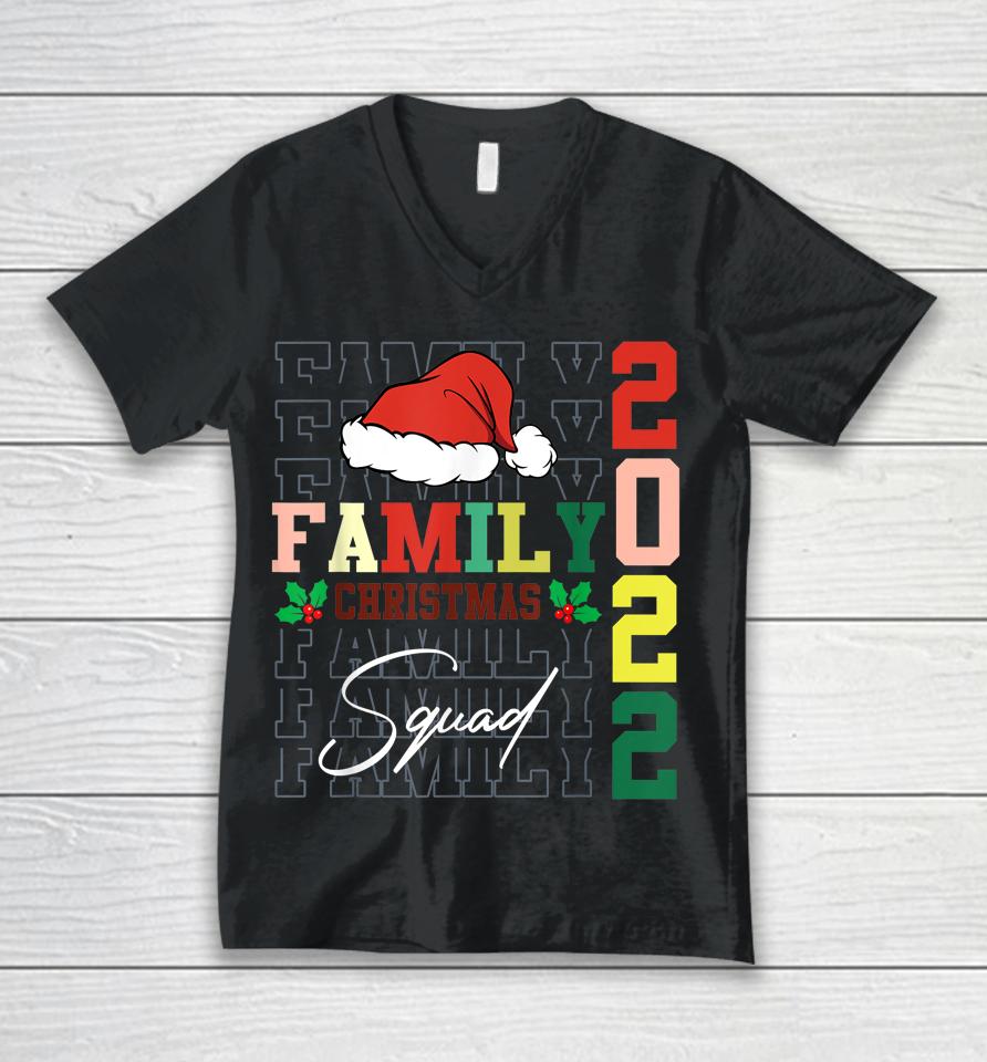Family Christmas 2022 Matching  Funny Santa Elf Squad Unisex V-Neck T-Shirt