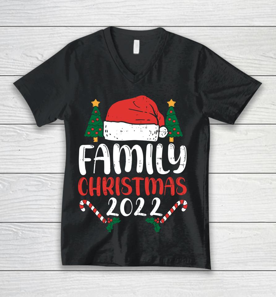 Family Christmas 2022 Matching  Funny Santa Elf Squad Unisex V-Neck T-Shirt