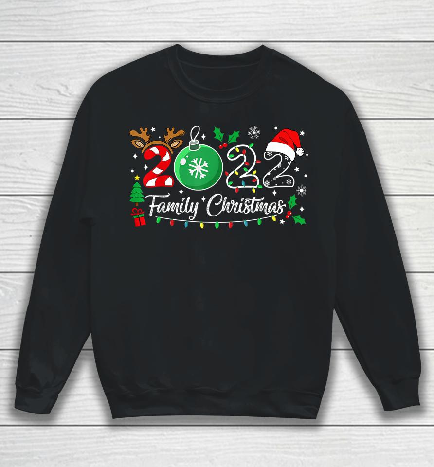 Family Christmas 2022 Merry Xmas Ball Light Garden Reindeer Sweatshirt