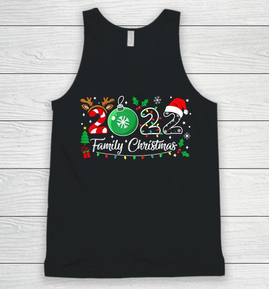Family Christmas 2022 Merry Xmas Ball Light Garden Reindeer Unisex Tank Top