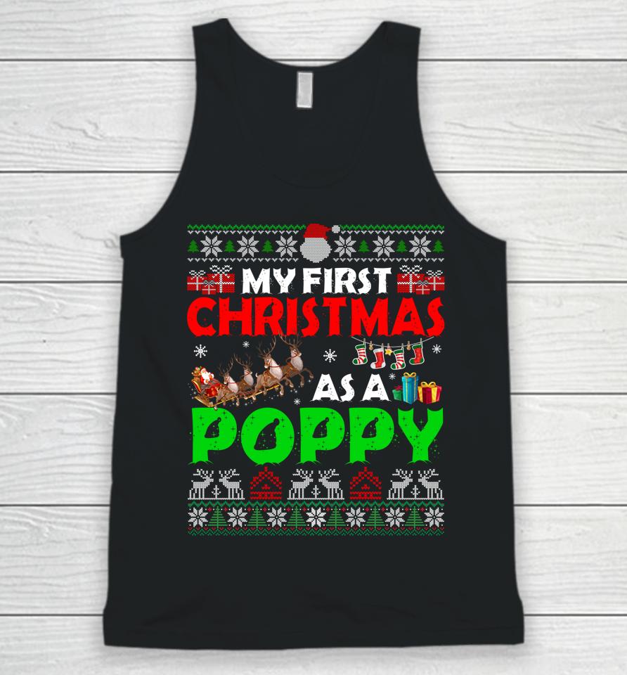 Family My 1St Christmas As A Poppy Ugly Xmas Sweater Unisex Tank Top