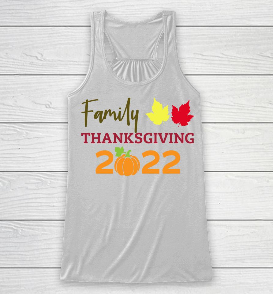 Family Thanksgiving 2022 Matching Fall Turkey Autumn Pumpkin Racerback Tank