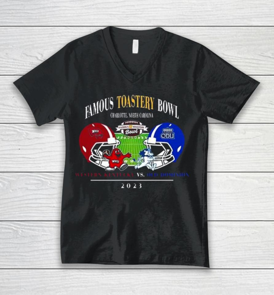 Famous Toastery Bowl Season 2023 2024 Old Dominion Vs Western Kentucky At Jerry Richards Stadium College Football Bowl Games Unisex V-Neck T-Shirt