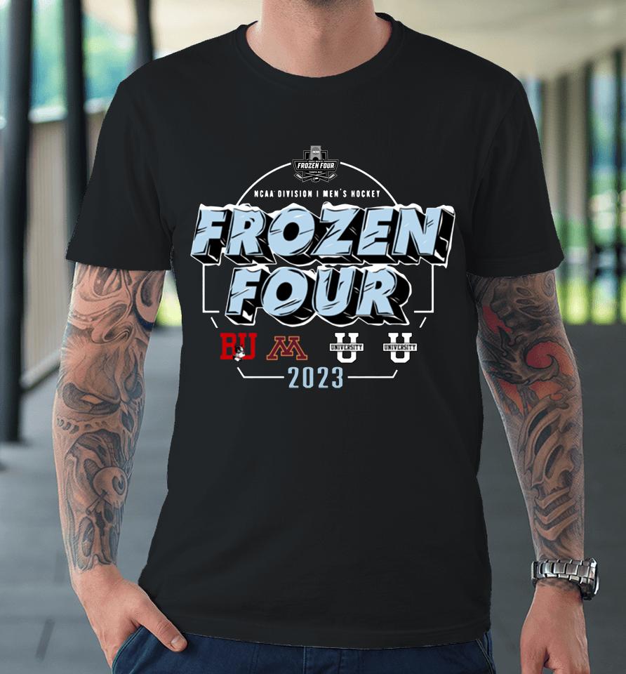 Fanatics Branded 2023 Ncaa Frozen Four Men's Ice Hockey Tournament National Champions Premium T-Shirt