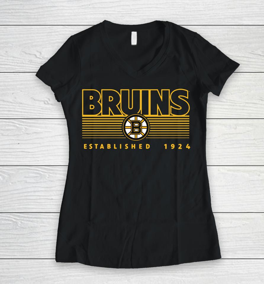 Fanatics Branded Black Boston Bruins Prodigy Performance Women V-Neck T-Shirt