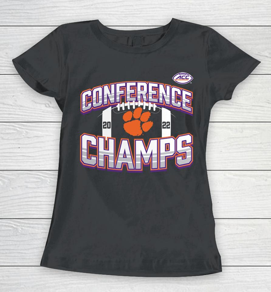 Fanatics Branded Black Clemson Tigers 2022 Acc Football Conference Champions Women T-Shirt