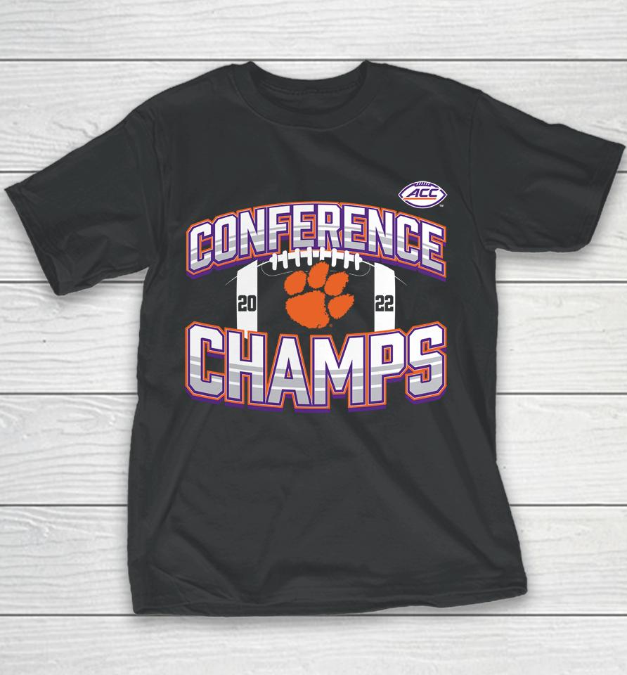 Fanatics Branded Black Clemson Tigers 2022 Acc Football Conference Champions Youth T-Shirt