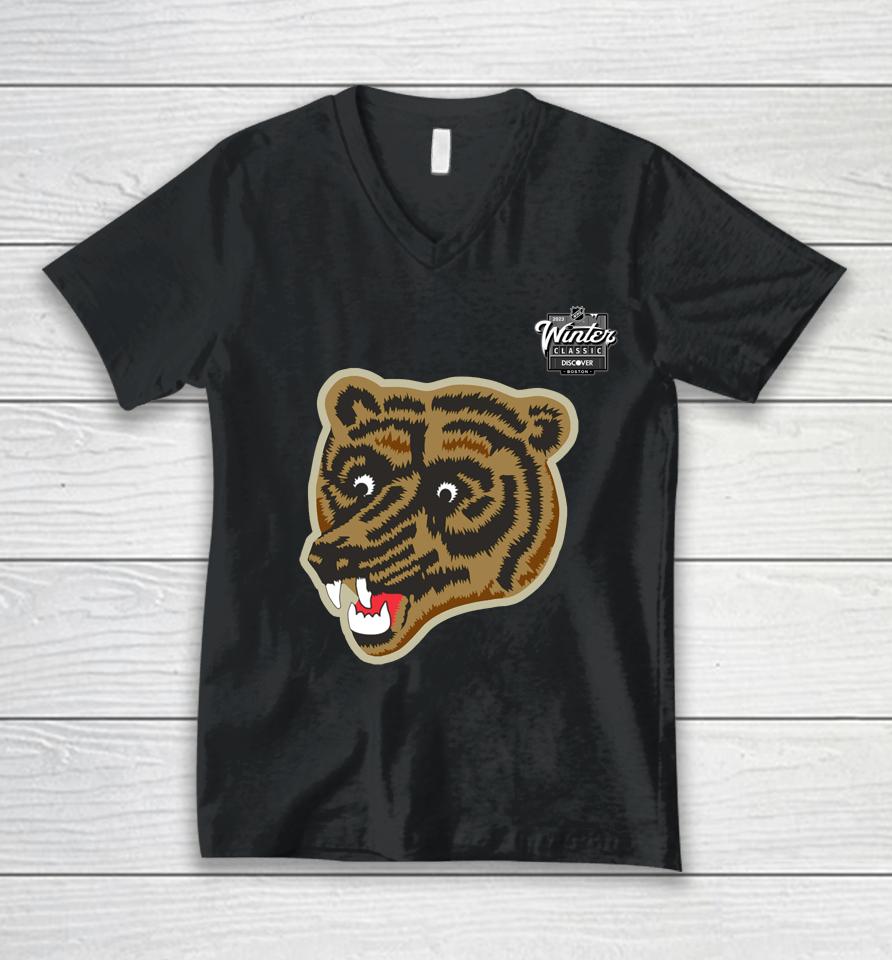 Fanatics Branded Boston Bruins 2023 Nhl Winter Classic Primary Logo Unisex V-Neck T-Shirt