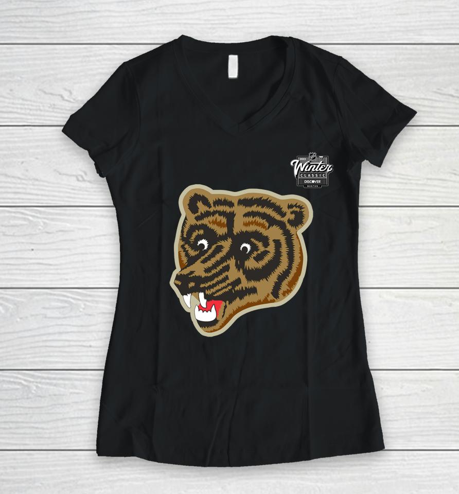 Fanatics Branded Boston Bruins 2023 Nhl Winter Classic Primary Logo Women V-Neck T-Shirt