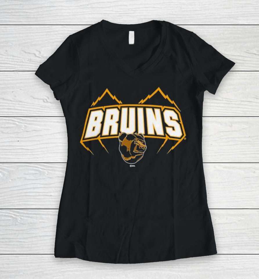 Fanatics Branded Boston Bruins Black Team Jersey Inspired Women V-Neck T-Shirt