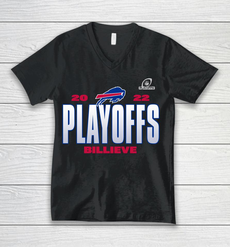 Fanatics Branded Buffalo Bills 2022 Playoffs Our Time Unisex V-Neck T-Shirt