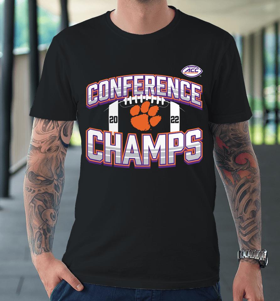 Fanatics Branded Clemson Tigers 2022 Acc Football Conference Champions Icon Bold Premium T-Shirt