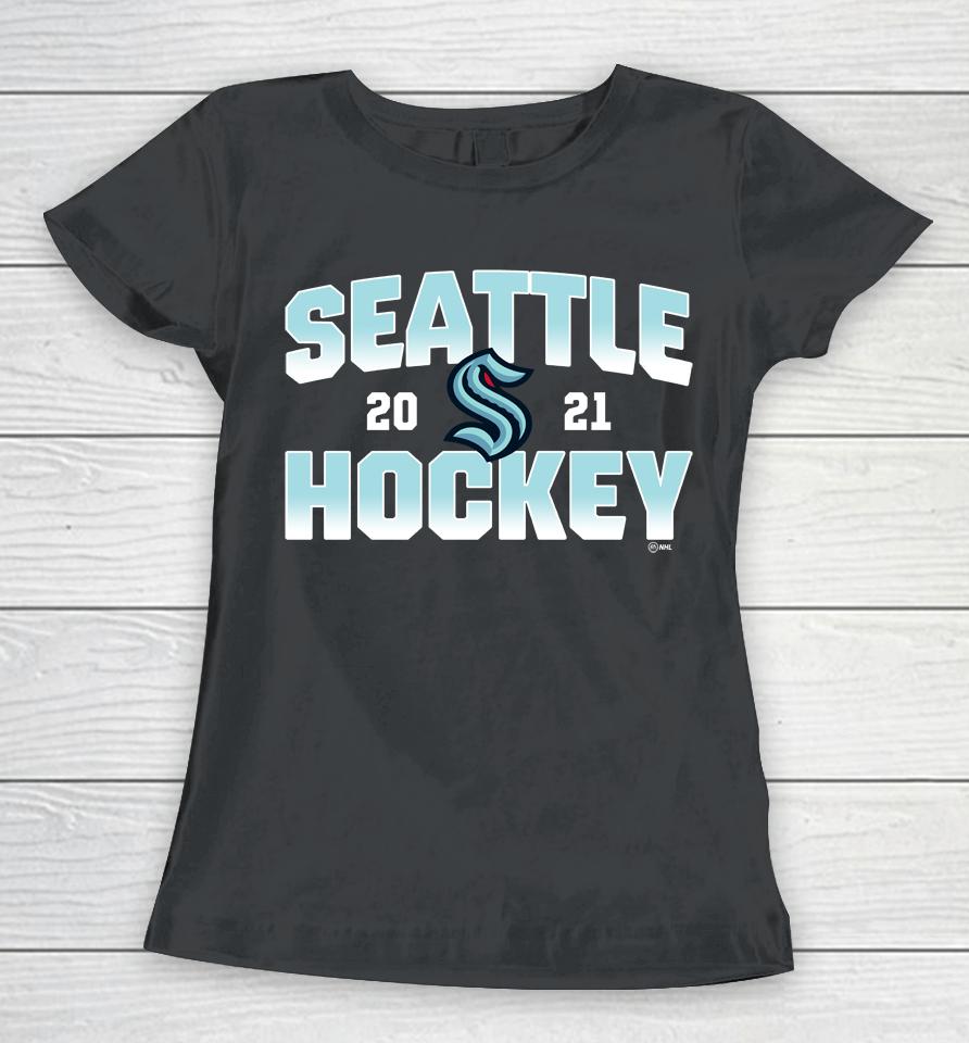 Fanatics Branded Deep Sea Blue Seattle Kraken Skate Or Die Women T-Shirt