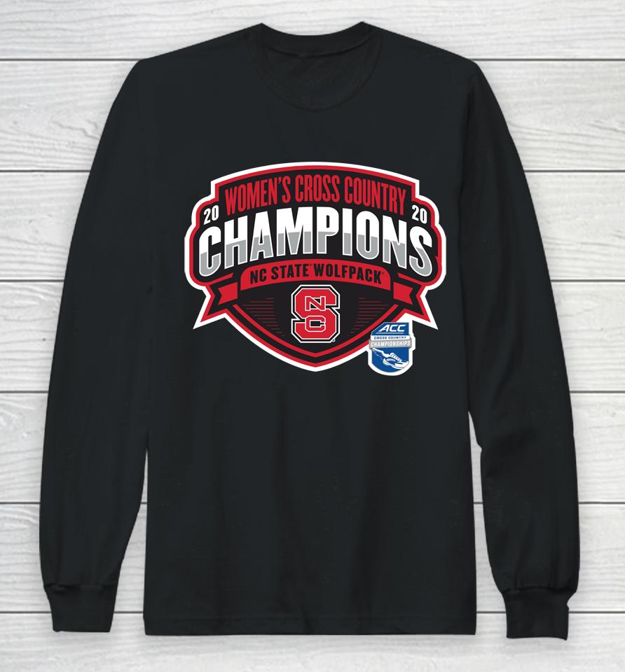 Fanatics Branded Heather Gray Nc State Wolfpack 2020 Acc Women's Cross Country Conference Champions Long Sleeve T-Shirt