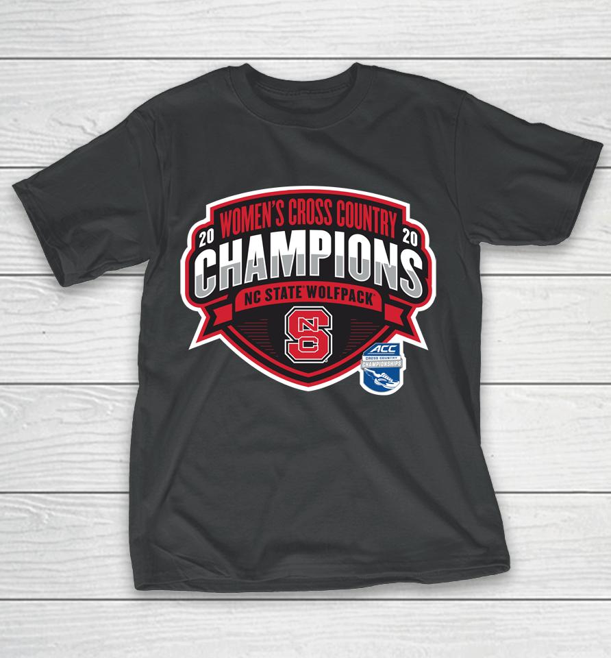 Fanatics Branded Heather Gray Nc State Wolfpack 2020 Acc Women's Cross Country Conference Champions T-Shirt