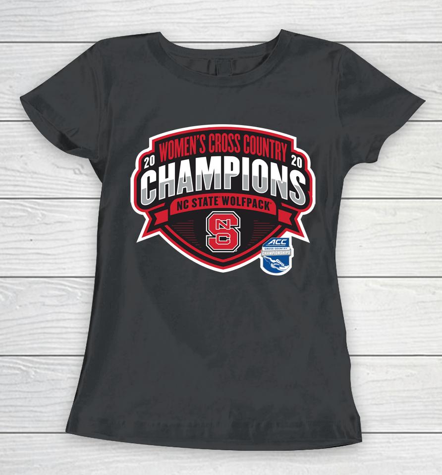 Fanatics Branded Heather Gray Nc State Wolfpack 2020 Acc Women's Cross Country Conference Champions Women T-Shirt