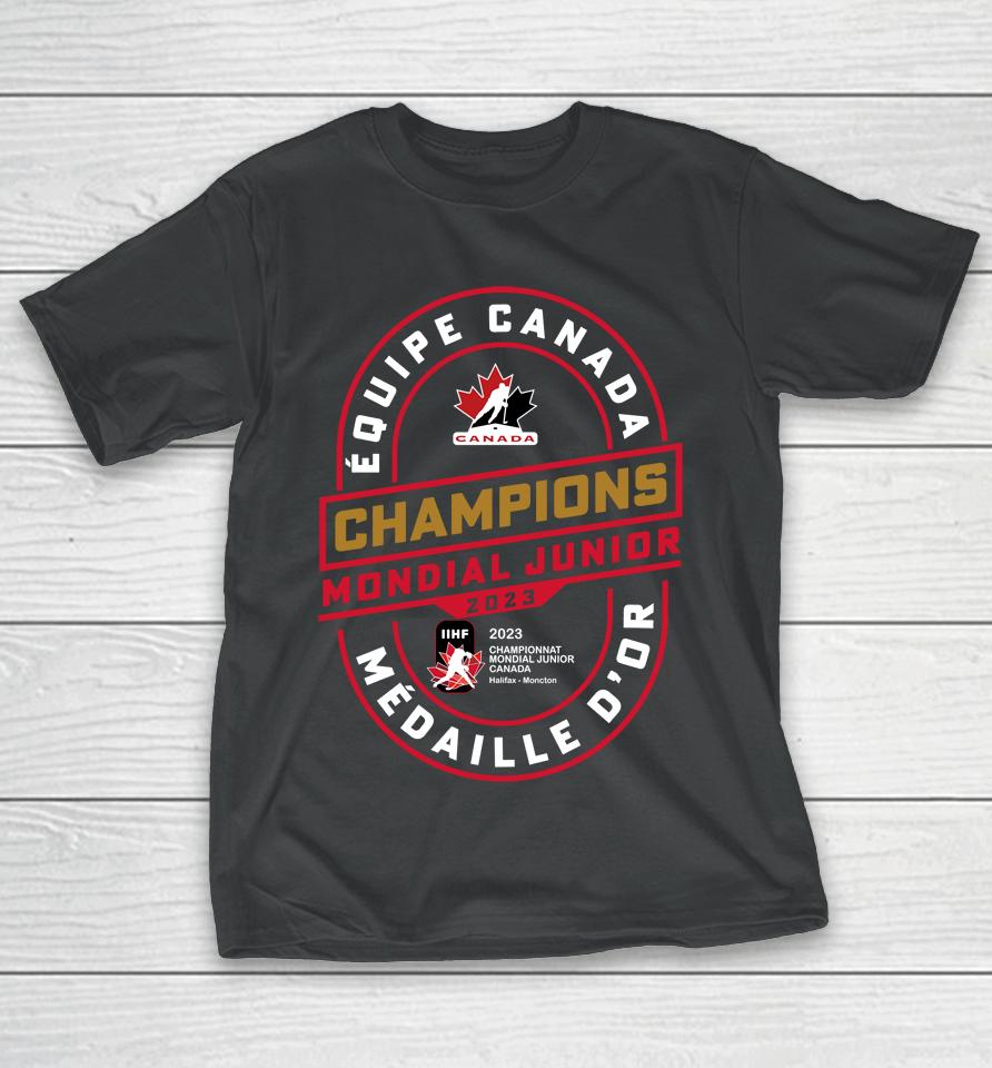 Fanatics Branded Hockey Canada 2023 Iihf World Junior Ice Hockey Gold Medal Champions T-Shirt