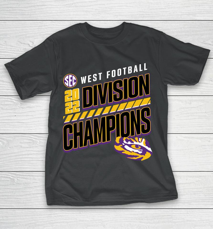 Fanatics Branded Lsu Tigers 2022 Sec West Division Football Champions Slanted Knockout T-Shirt