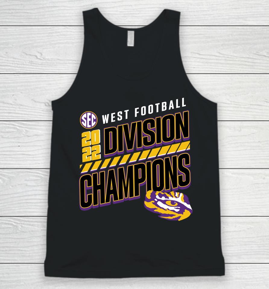 Fanatics Branded Lsu Tigers 2022 Sec West Division Football Champions Slanted Knockout Unisex Tank Top