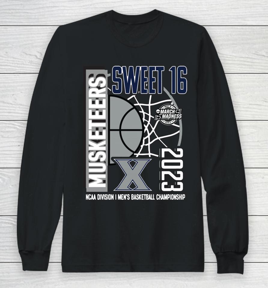 Fanatics Branded Navy Xavier Musketeers 2023 Ncaa Men's Basketball Tournament March Madness Sweet 16 Long Sleeve T-Shirt