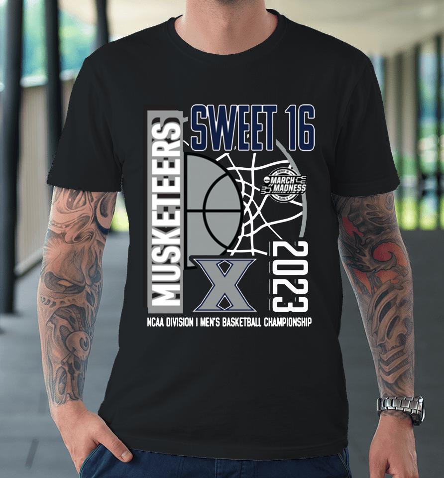 Fanatics Branded Navy Xavier Musketeers 2023 Ncaa Men's Basketball Tournament March Madness Sweet 16 Premium T-Shirt