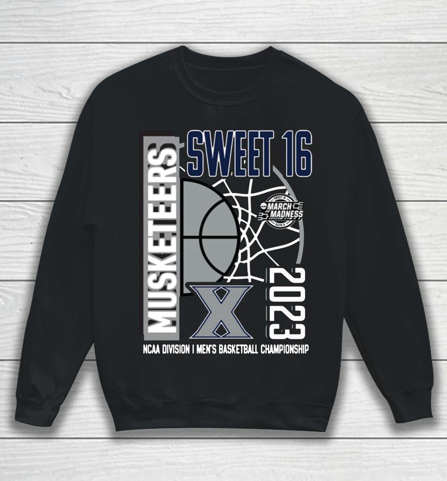 Fanatics Branded Navy Xavier Musketeers 2023 Ncaa Men's Basketball Tournament March Madness Sweet 16 Sweatshirt