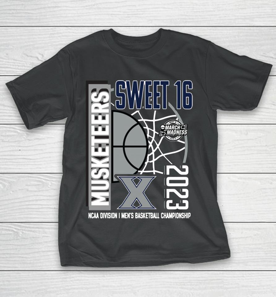 Fanatics Branded Navy Xavier Musketeers 2023 Ncaa Men's Basketball Tournament March Madness Sweet 16 T-Shirt
