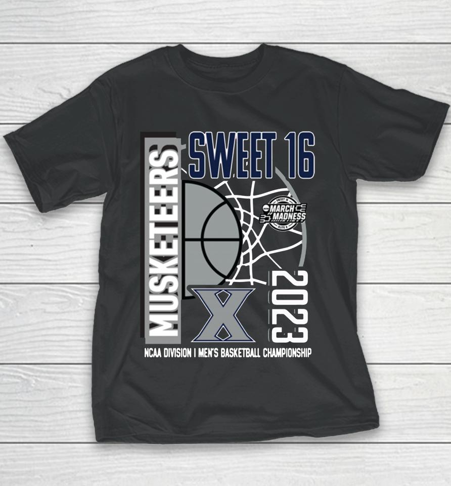 Fanatics Branded Navy Xavier Musketeers 2023 Ncaa Men's Basketball Tournament March Madness Sweet 16 Youth T-Shirt