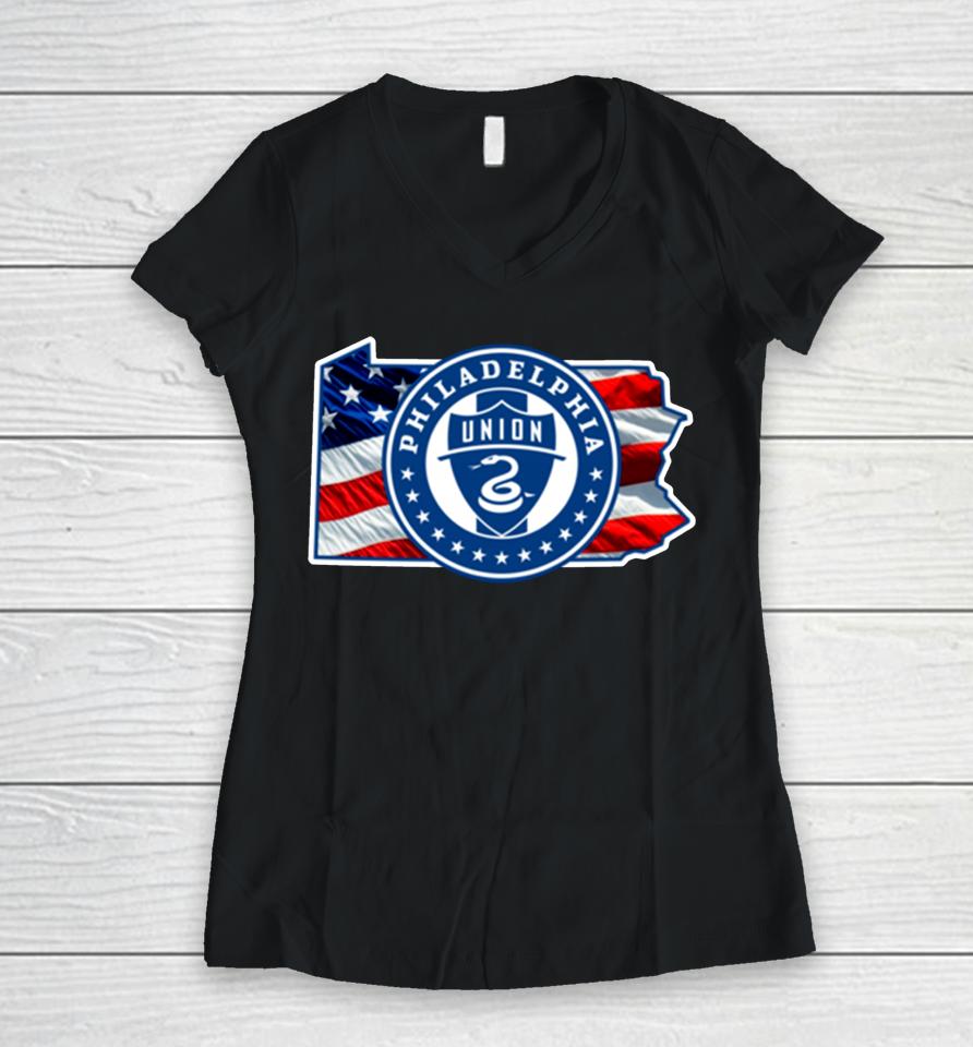 Fanatics Branded Philadelphia Union Banner State Women V-Neck T-Shirt