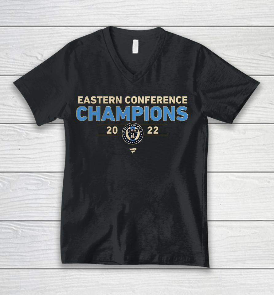 Fanatics Branded Philadelphia Union Black 2022 Mls Eastern Conference Champions Kick Unisex V-Neck T-Shirt