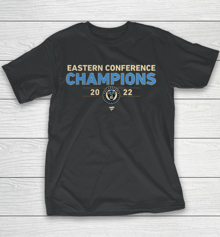 Fanatics Branded Philadelphia Union Black 2022 Mls Eastern Conference Champions Kick Youth T-Shirt