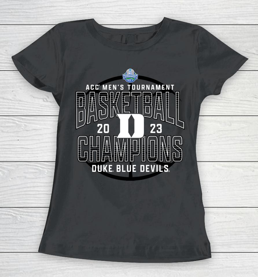 Fanatics Branded Royal Duke Blue Devils 2023 Acc Men's Basketball Conference Tournament Champions Women T-Shirt