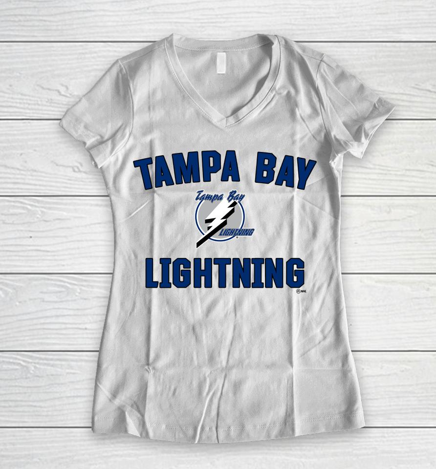 Fanatics Branded White Tampa Bay Lightning Special Edition Wordmark Women V-Neck T-Shirt