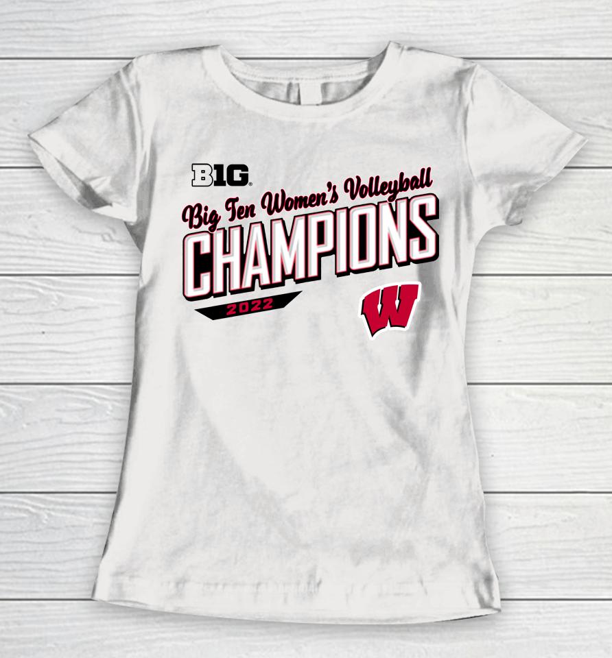 Fanatics Branded Wisconsin Badgers Big 10 2022 Big 10 Women's Volleyball Season Champions Women T-Shirt