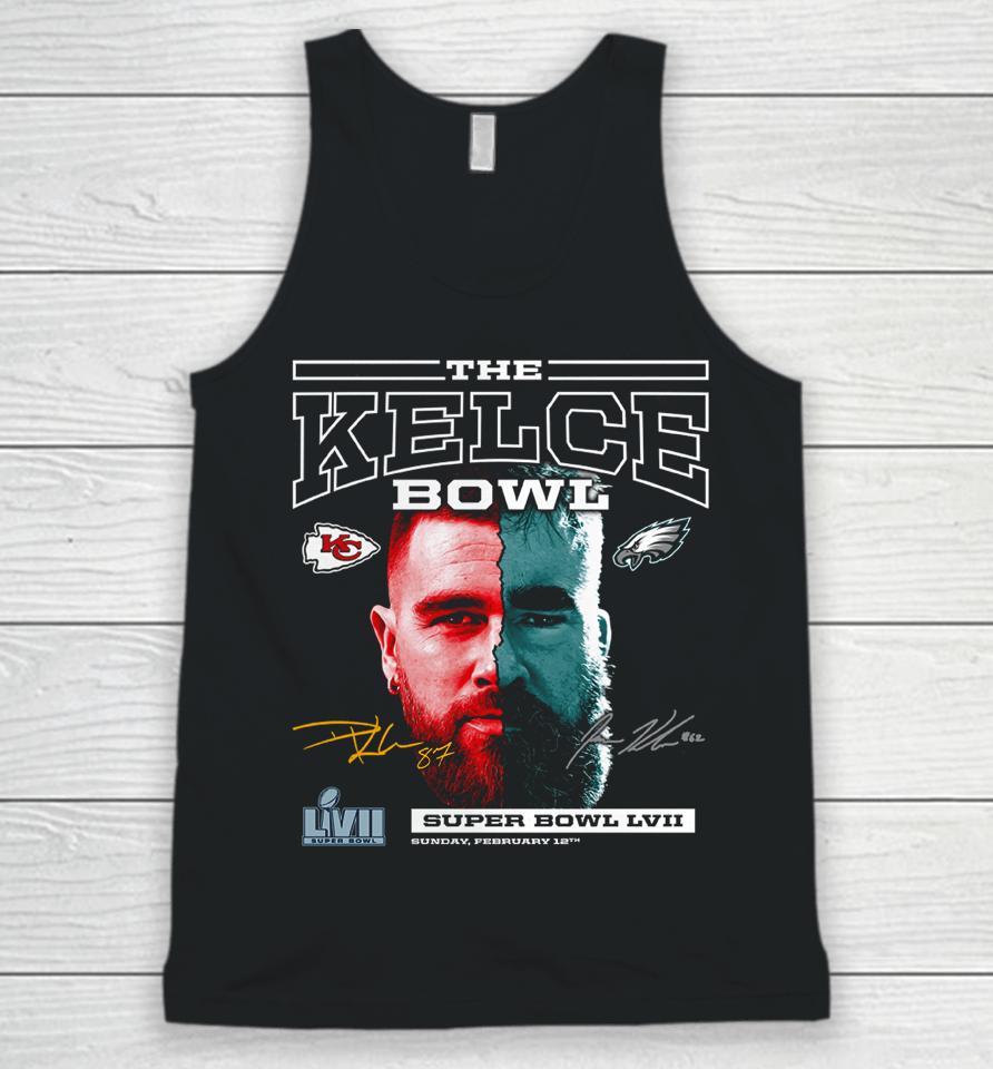 Fanatics Kansas City Chiefs Vs Philadelphia Eagles Super Bowl Lvii Matchup The Kelce Bowl Unisex Tank Top