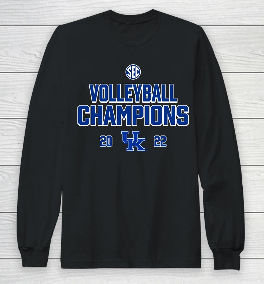 Fanatics Kentucky Wildcats 2022 Sec Volleyball Champions Season Long Sleeve T-Shirt