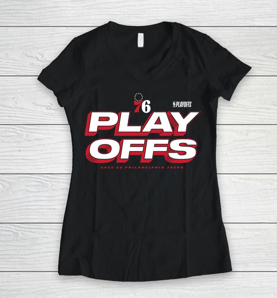 Fanatics Philadelphia 76Ers 2023 Nba Playoffs Starter Women V-Neck T-Shirt