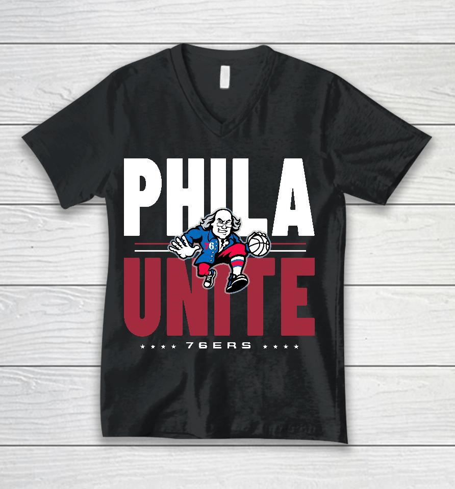 Fanatics Philadelphia Unite 76Ers Announcer Unisex V-Neck T-Shirt