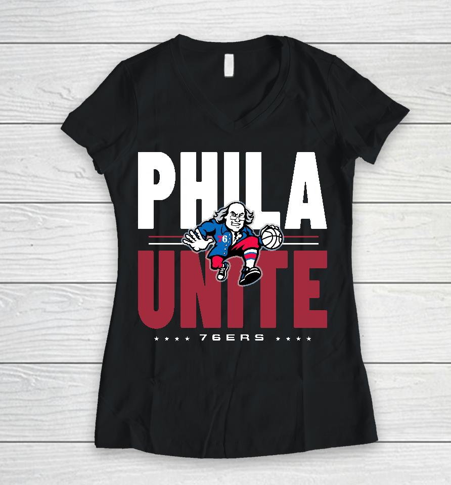 Fanatics Philadelphia Unite 76Ers Announcer Women V-Neck T-Shirt