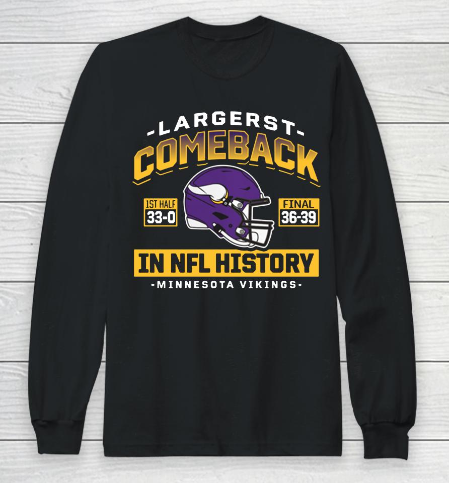 Fanatics Purple 2022 Minnesota Vikings Largest Comeback Long Sleeve T-Shirt