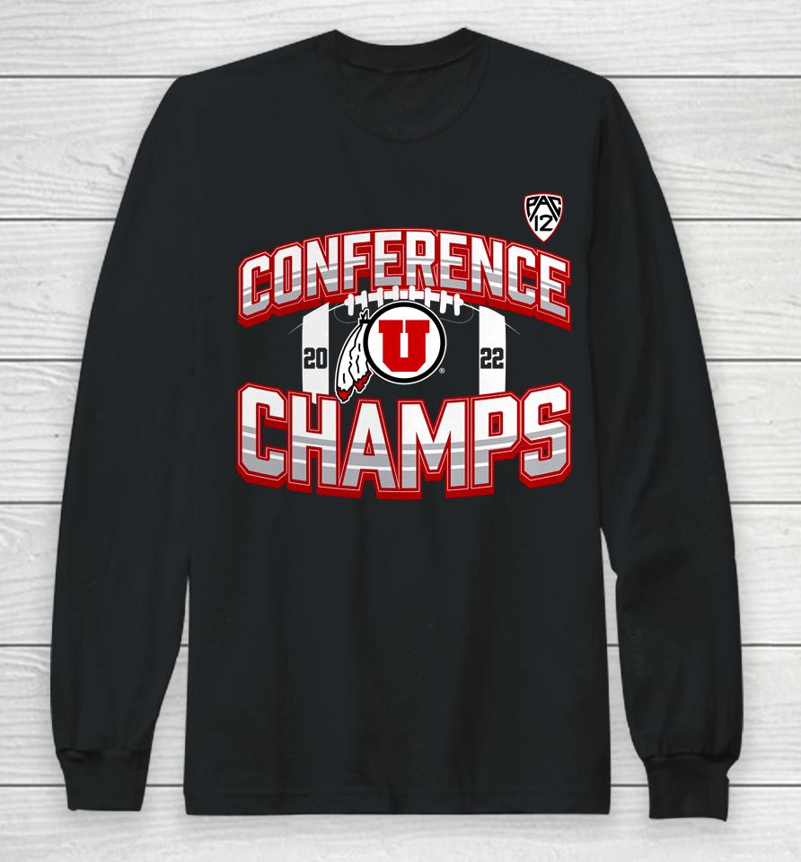 Fanatics Shop Ncaa Black Utah Utes 2022 Pac-12 Football Conference Champions Icon Bold Long Sleeve T-Shirt
