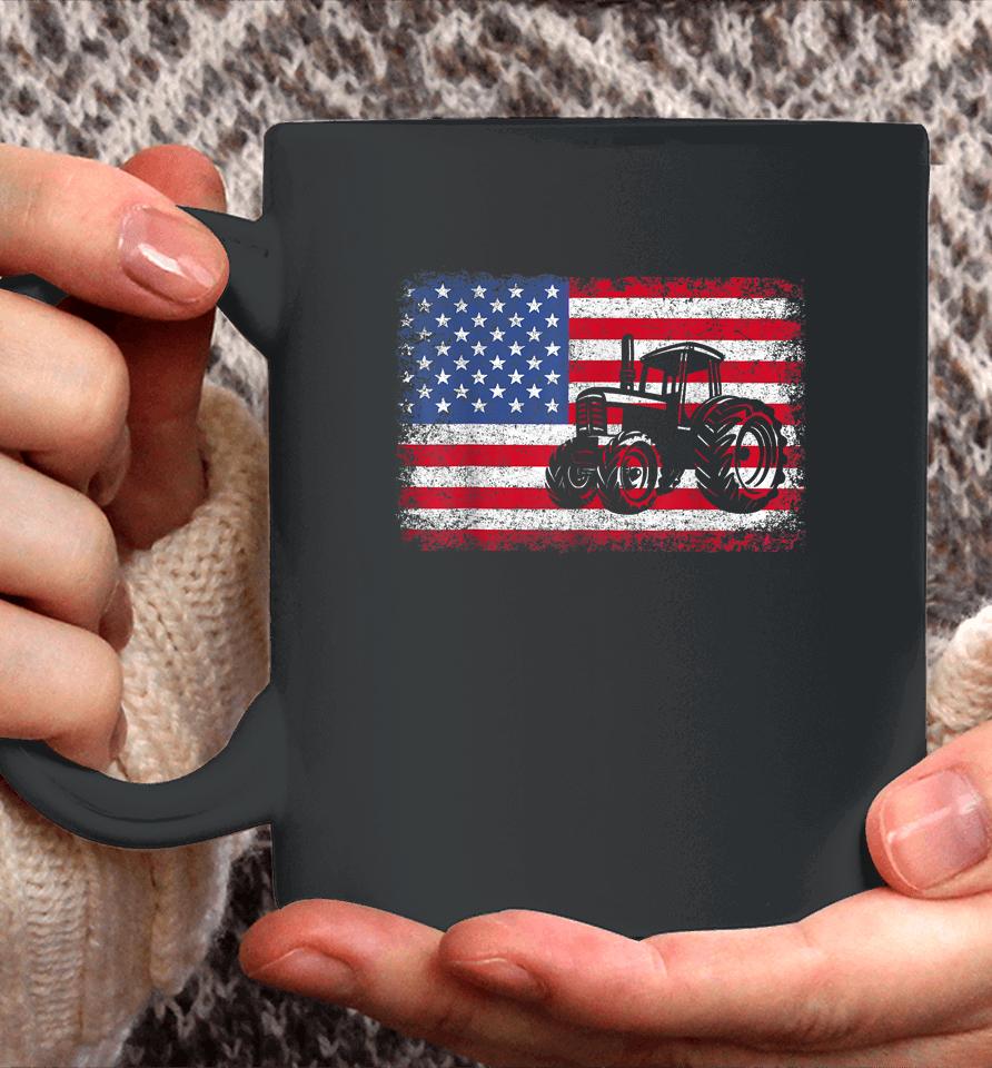 Farm Tractors Usa Flag Patriotic Farming Gift Coffee Mug