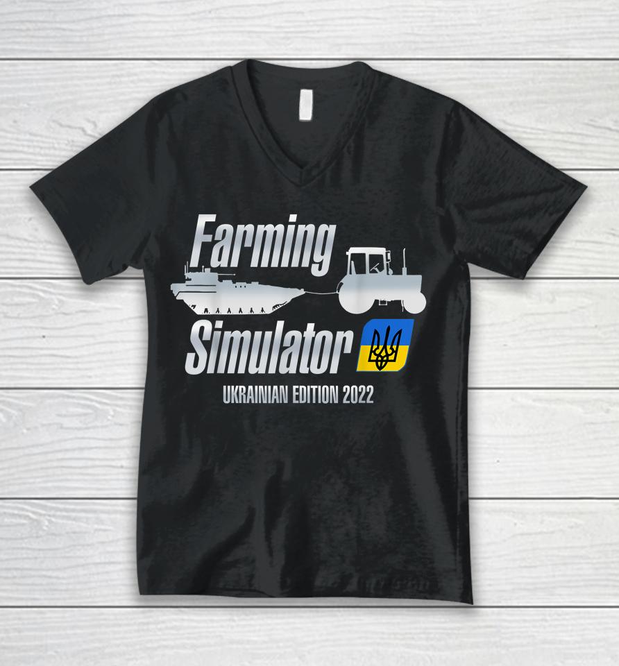 Farming Simulator Ukrainian Edition 2022 Tractors Farm Unisex V-Neck T-Shirt