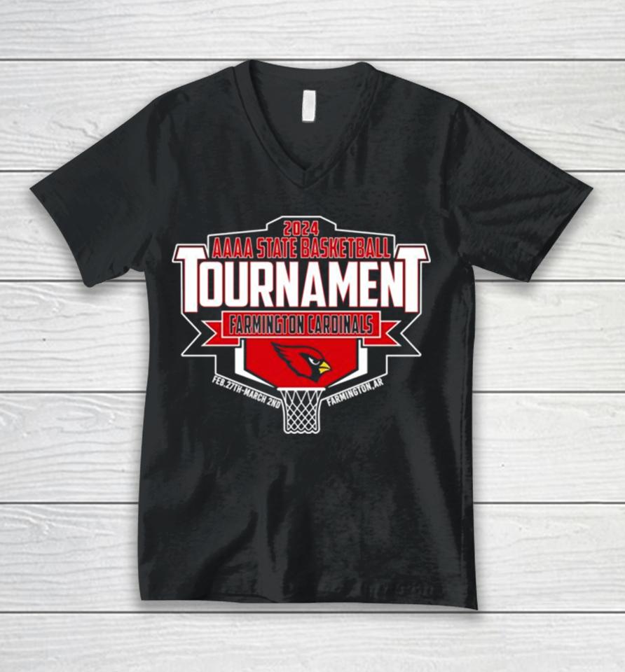 Farmington Cardinals 2024 Aaaa State Basketball Tournament Unisex V-Neck T-Shirt