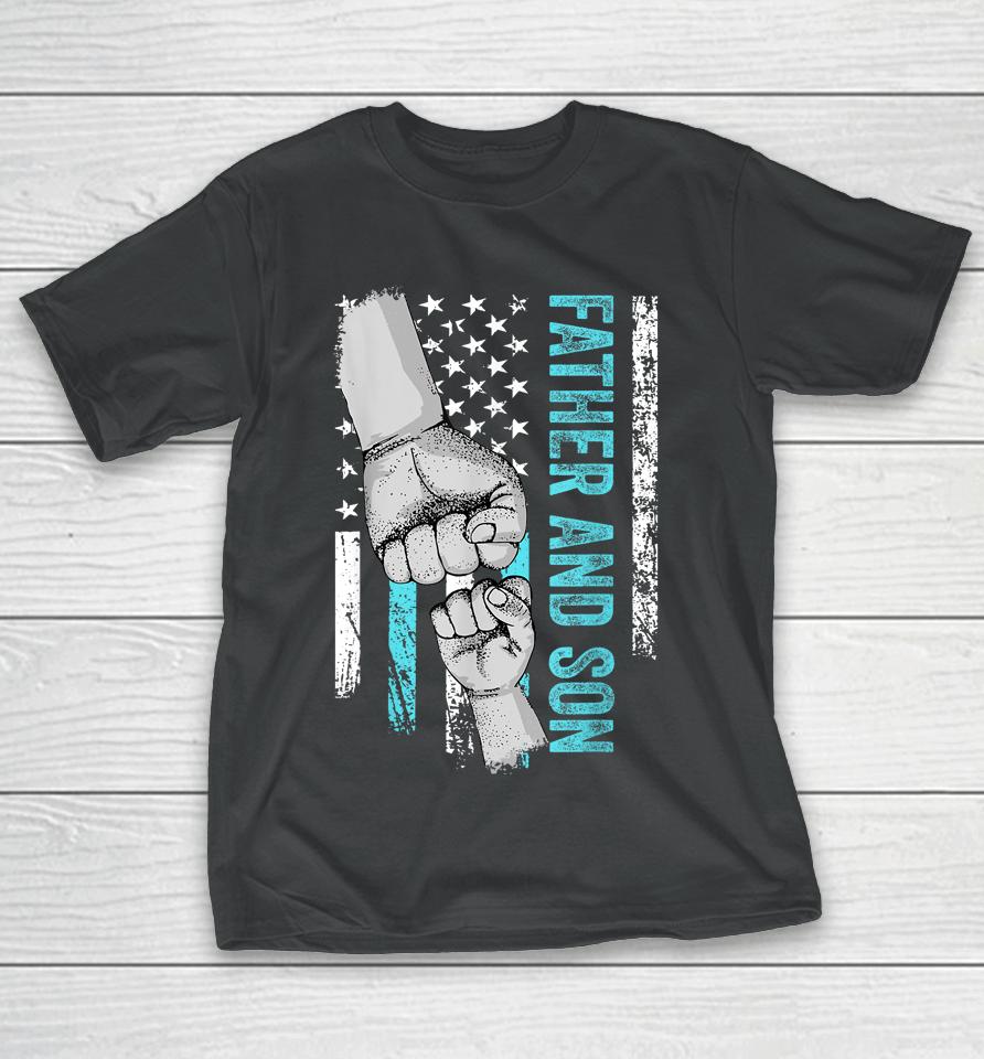 Father And Son American Flag Matching Fathers Day Father Son T-Shirt