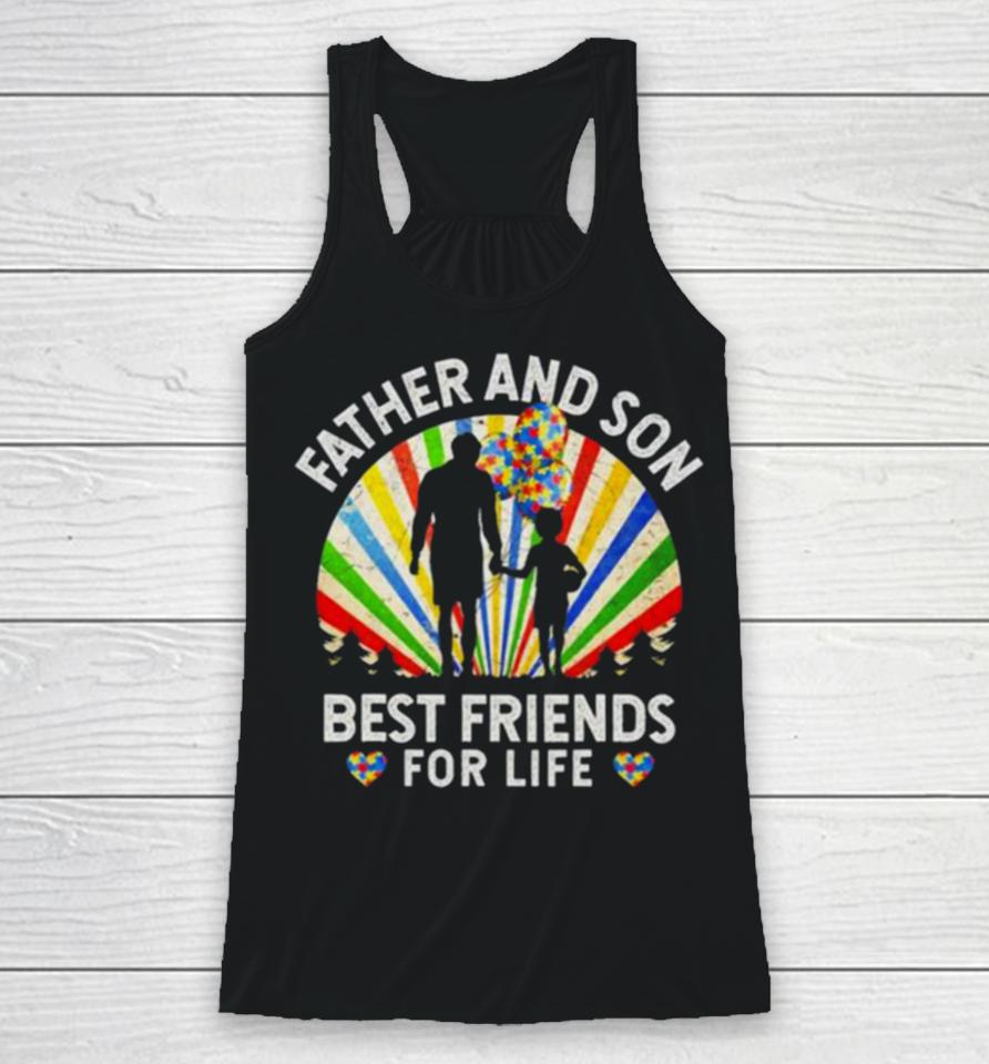 Father And Son Best Friends For Life Autism Awareness Racerback Tank
